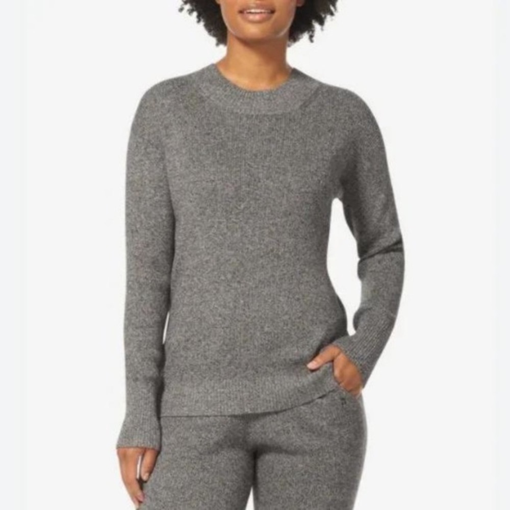Tommy John Grey Crew Neckline Ribbed Lounge Knit Sweatshirt size M womens